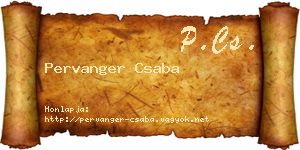 Pervanger Csaba névjegykártya